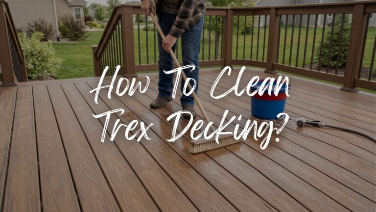 How to clean Trex decking with warm soapy water and a soft-bristle deck brush.