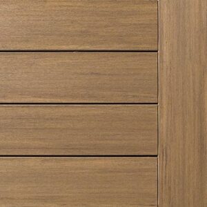 Weathered Teak PVC Decking Swatch - A warm, sun-washed tan TimberTech Vintage decking, mimicking the golden hue of teak hardwood.
