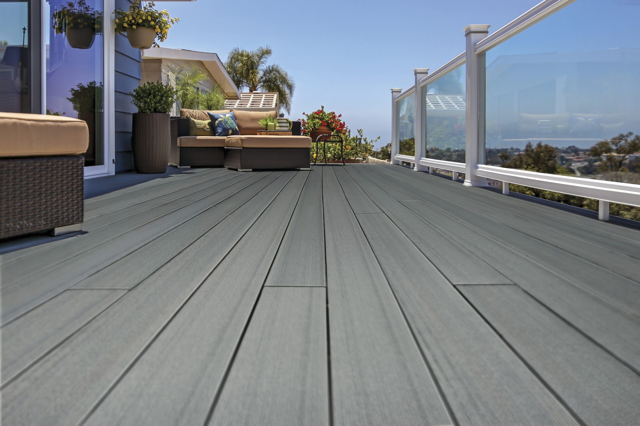 timbertech prime+ sea salt gray composite decking boards