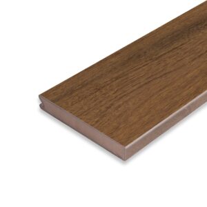 Angled view of the Eva-Last Pioneer starter board in Natural Ipe, featuring a square edge profile ideal for clean deck perimeters and starter rows.