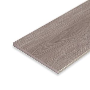 Detail of Eva-Last Pioneer riser board in Weathered Ash, featuring natural color variation and embossed texture. Ideal for enclosing stair risers while maintaining a cohesive deck aesthetic.
