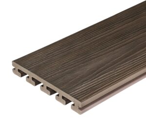 Wide grooved version of the Eva-Last Infinity IS Tiger Cove board with realistic woodgrain and a durable capped bamboo composite construction.