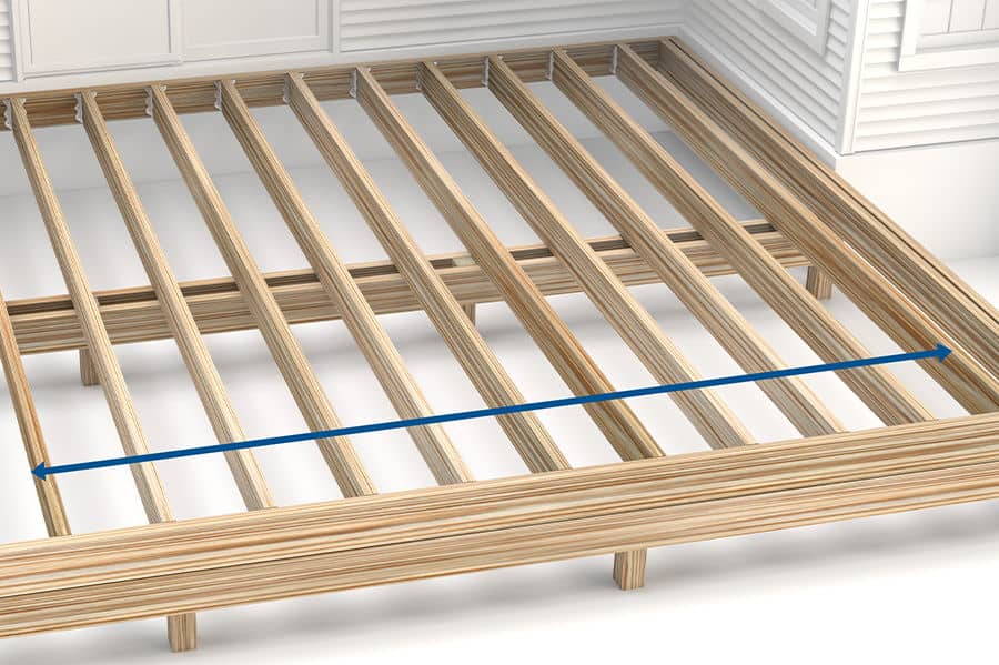 Illustration of a wood deck substructure showing proper joist spacing layout for TimberTech decking installation.