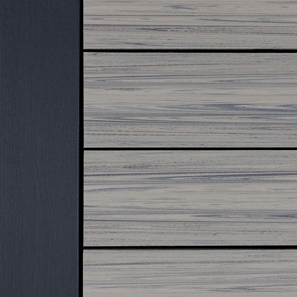 Dark Slate picture frame board swatch from Deckorators - rich charcoal-toned composite edge board with a smooth matte finish for clean deck borders.