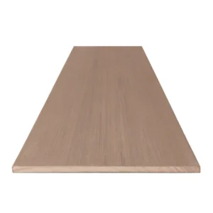 Straight-on front view of a Deckorators Vault fascia board in Mesquite, displaying its smooth surface and natural wood tone.