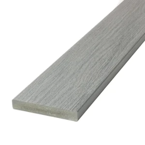 Starter profile of Deckorators Vista Silverwood deck board with cool-toned gray surface and natural woodgrain variation.