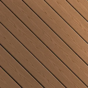 Fiberon Good Life Weekender swatch in Cabin, a classic medium brown shade with a solid finish that resembles traditionally stained wood.