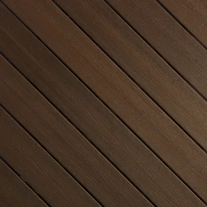 Dark brown decking swatch from the Sanctuary collection in Espresso, featuring rich chocolate tones and rustic wood texture.