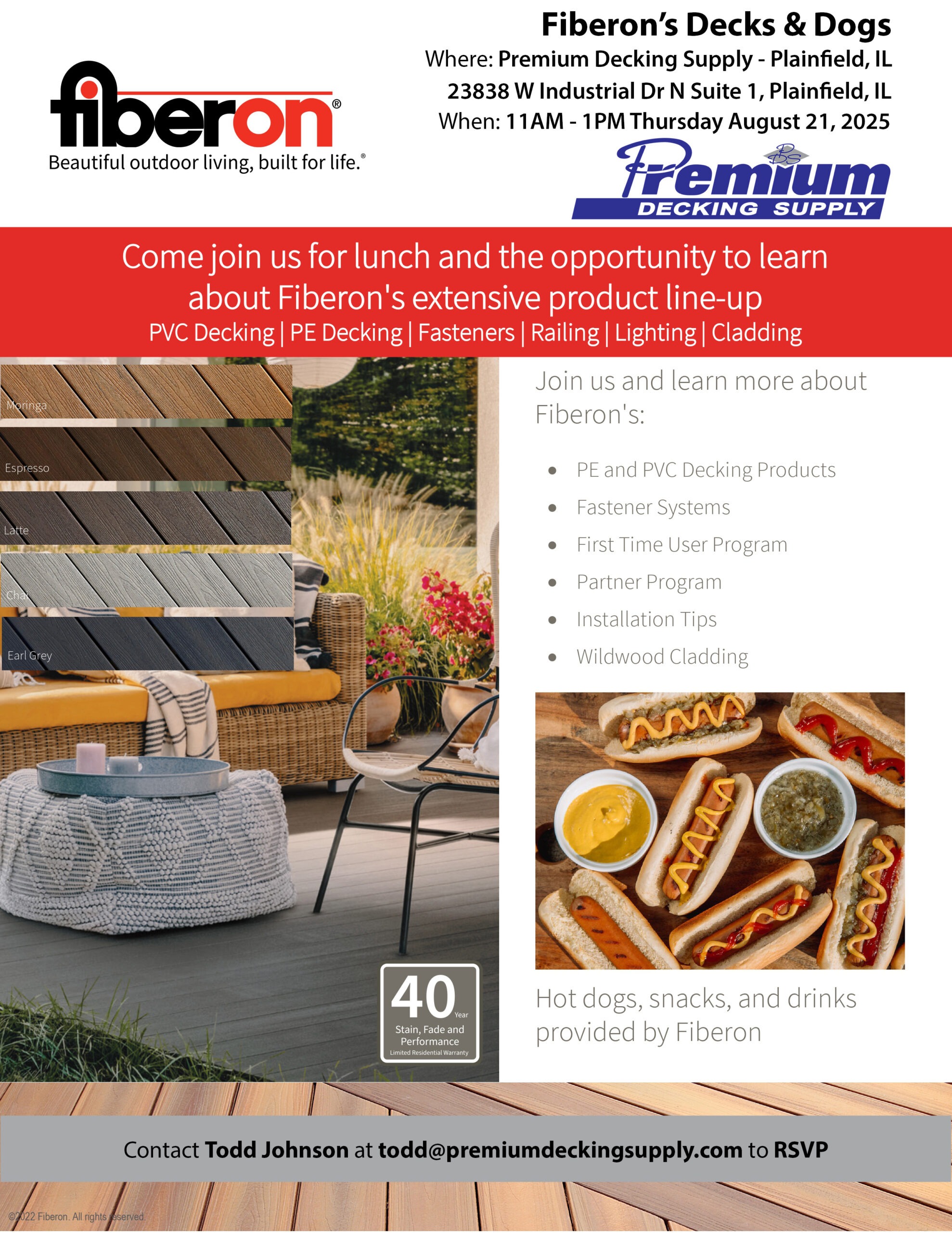 Fiberon Decking event with demos, expert tips & lunch - August 21 in Plainfield, IL