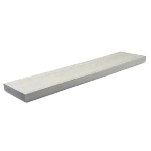 TimberTech Landmark Collection Boardwalk square-shoulder decking board shown in a soft, weathered whitewash finish with subtle texture, designed for advanced PVC durability and a clean edge profile.