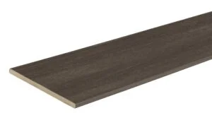 TimberTech Vintage Dark Hickory advanced PVC fascia board offering a seamless finish for deck edges with rich, dark wood-like texture.