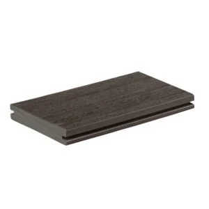 TimberTech Vintage Dark Hickory grooved edge advanced PVC decking board with textured surface and durable capped polymer core.