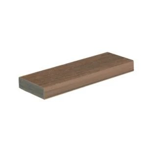 TimberTech Vintage Dark Hickory narrow square shoulder advanced PVC decking board, ideal for tight spaces and clean edge applications.