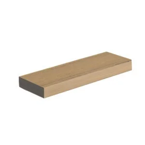 TimberTech Vintage Weathered Teak Narrow Square Shoulder Decking Board in a golden tan shade with realistic wood grain detail, designed for tight installations and accenting.