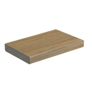 TimberTech Vintage Weathered Teak Square Shoulder Advanced PVC Decking Board with natural wood-like appearance and defined edge, ideal for custom perimeter designs.