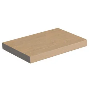 TimberTech Vintage Weathered Teak Wide Square Shoulder Decking Board shown in a warm teak tone, engineered with a wider profile for expansive decking coverage.