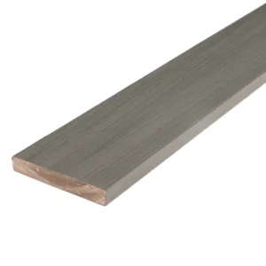 Solid-edge Glacier board with mineral-based composite core and subtle linear grain. Perfect for framing edges, steps, and perimeter details with lasting strength.