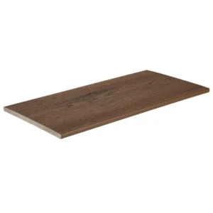 TimberTech Terrain Brown Oak fascia board crafted with capped composite construction, designed for edge finishing and vertical installations with natural wood-inspired grain and color.