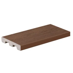 TimberTech Terrain Brown Oak square-shoulder composite decking board with durable capped surface and classic cathedral grain, perfect for picture framing and edge applications.