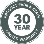 TimberTech Terrain+ decking comes with a 30-Year Limited Fade & Stain Warranty, offering long-term protection against sun damage and spills.