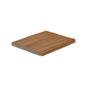 Trex Enhance Golden Hour 1/2-inch riser board featuring smooth golden tone and wood-grain surface, ideal for stair risers and vertical trim accents.