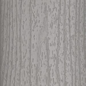 Close-up of the Trex Enhance Pebble Beach decking swatch featuring soft gray tones and a smooth, weathered wood-grain pattern. The subtle color variation reflects the refined, coastal look of the Trex Enhance colors lineup.