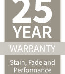Fiberon ArmorGuard decking 25-year residential warranty icon, indicating the product is backed by a long-lasting stain, fade, and performance guarantee.