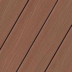 Eva-Last Eclipse Autumn Mahogany decking swatch showing a warm, medium brown board with subtle woodgrain texture and natural tonal variation.
