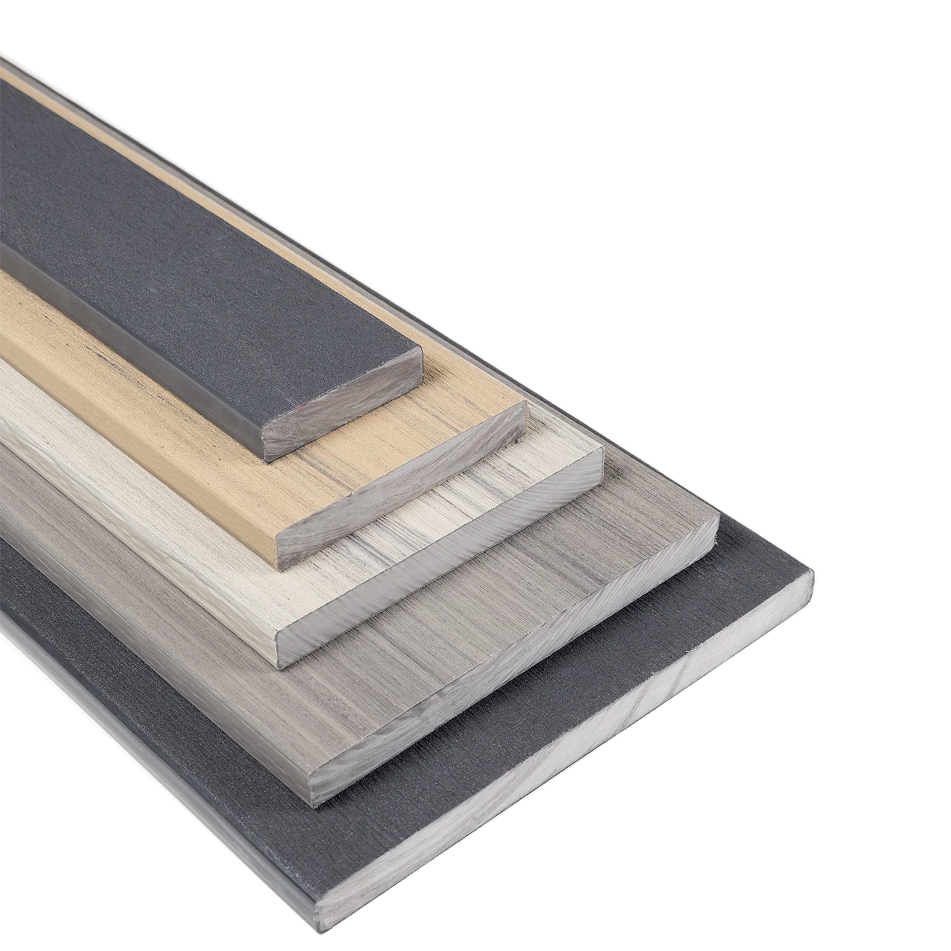 Composite deck boards with textured surface designed to reduce slipping