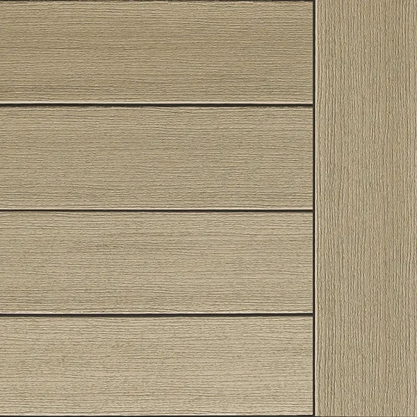 TimberTech Premier+ Natural Oak composite decking boards close-up showing straight-grained hardwood texture, subtle color variation, and polymer-capped surface detail.