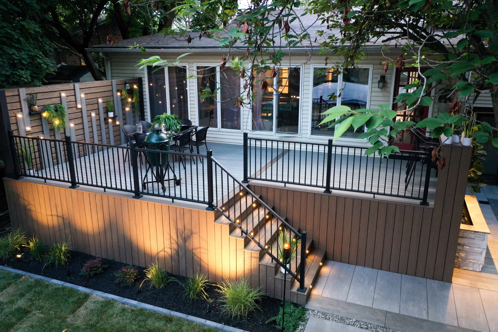 Modern pool deck featuring Deckorators composite decking, reflecting deck cost differences based on advanced materials