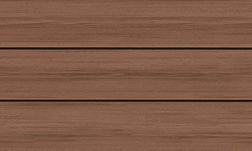 MoistureShield Stratos Athena decking boards featuring rich brown tones with natural wood grain texture, composite enhanced PVC decking designed for durability and a solid feel.