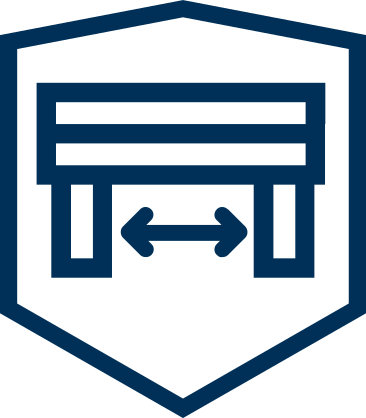 MoistureShield Stratos 50 percent greater span icon showing enhanced structural strength and reduced flex in composite enhanced PVC decking boards.