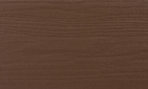 MoistureShield Elevate Canoe composite deck board swatch with warm reddish-brown wood grain