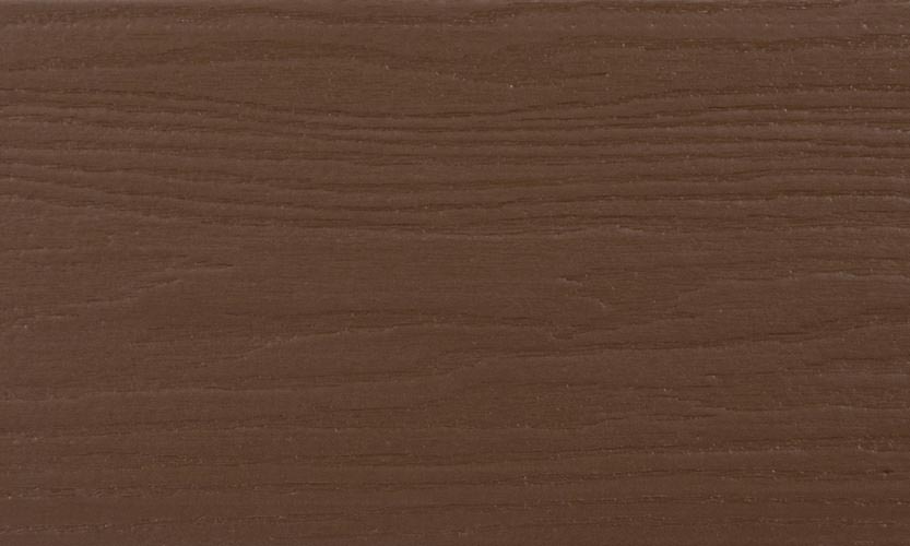 MoistureShield Elevate Canoe composite deck board swatch with warm reddish-brown wood grain