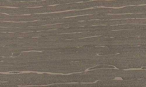 MoistureShield Vision Cathedral Stone composite deck board swatch with taupe wood grain