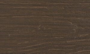MoistureShield Vision Spanish Leather composite deck board swatch with dark brown wood grain