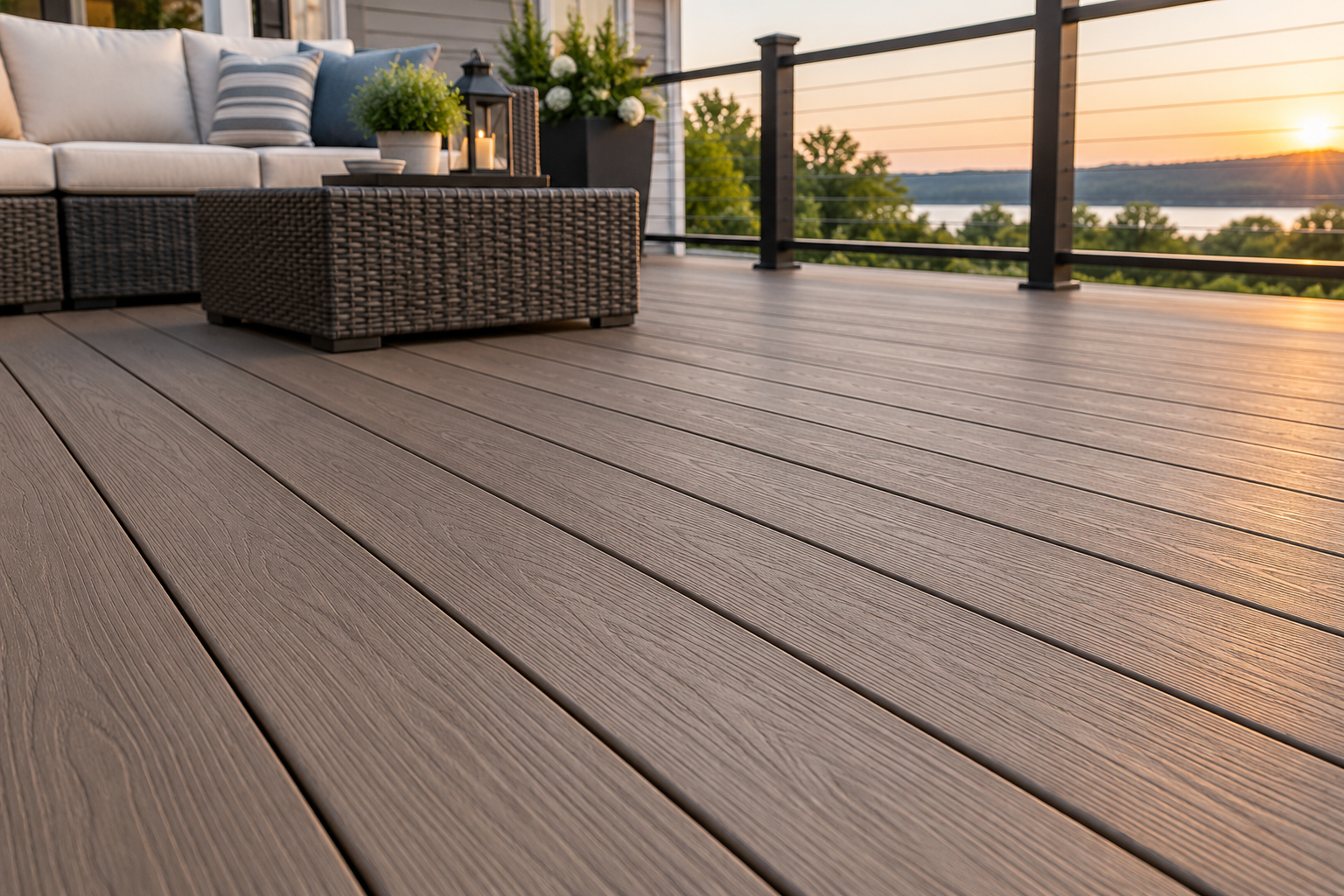 Composite deck screws and hidden fasteners on a finished deck