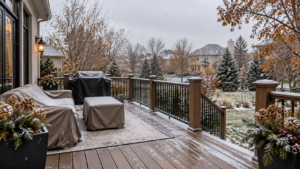 Fall checklist to winterize deck before Chicago snow and freezing weather.